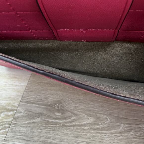 Michael Kors Small Studded Pink Rubin Red Quilted Crossbody Bag Purse - Picture 5 of 12